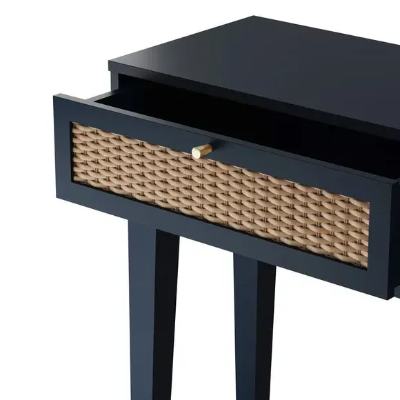 Dressing Table with Gold Handles - Blue, Rattan