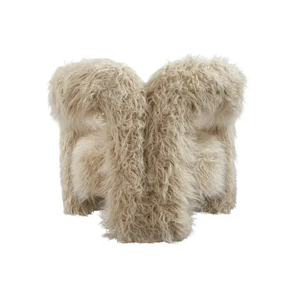 Extra-Large Accent Chair - Ivory, Faux Fur
