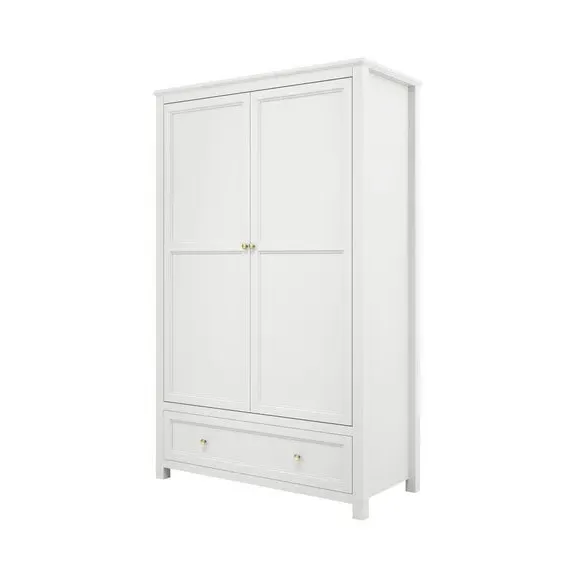 2-Door Wardrobe with Drawers - White