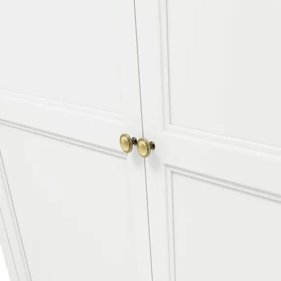 2-Door Wardrobe with Drawers - White