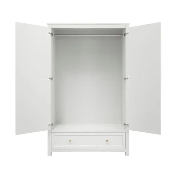 2-Door Wardrobe with Drawers - White