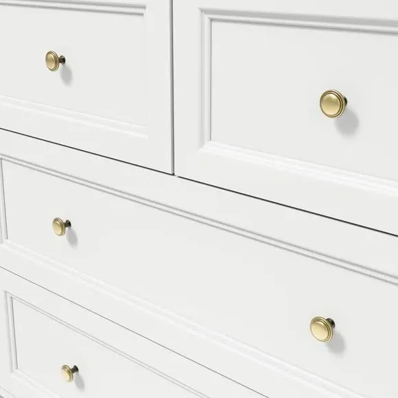 4-Drawer Chest with Brass Handles - White
