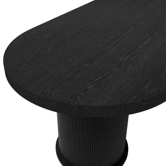 6-Seater Dining Table - Black, Engineered Wood