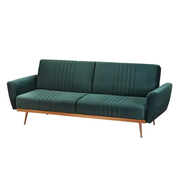Clic Clac Sofa Bed with Storage - Green, Velvet