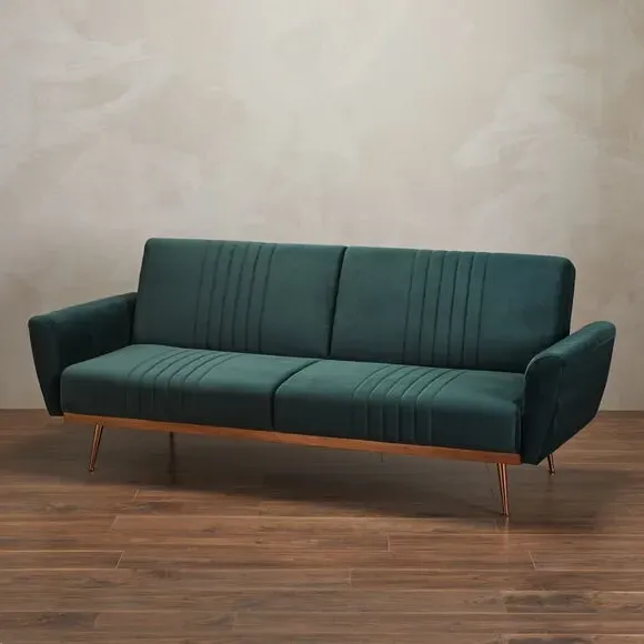 Clic Clac Sofa Bed with Storage - Green, Velvet image