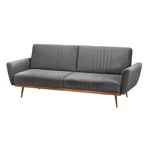 Clic Clac Sofa Bed with Storage - Grey, Velvet