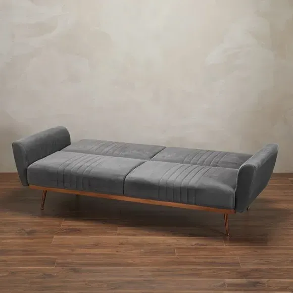 Clic Clac Sofa Bed with Storage - Grey, Velvet