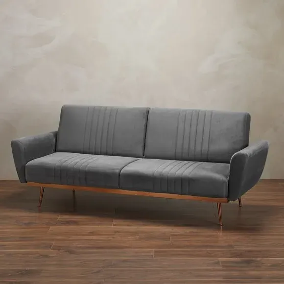Clic Clac Sofa Bed with Storage - Grey, Velvet