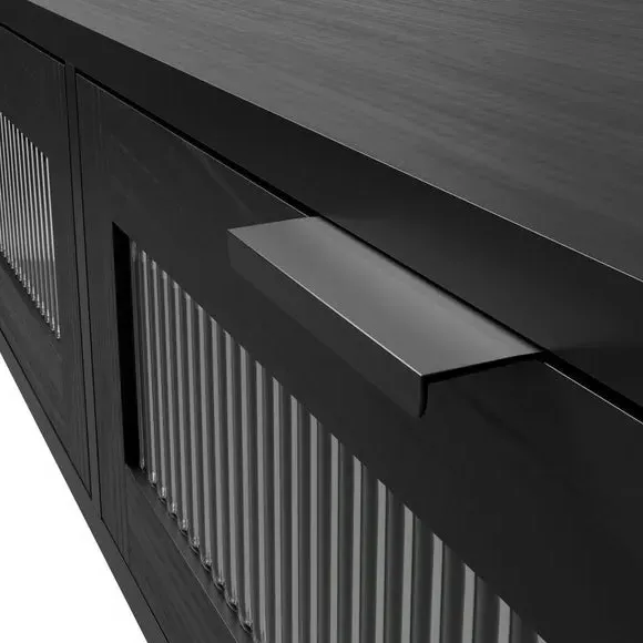 Console Table with 2 Drawers - Black, Glass