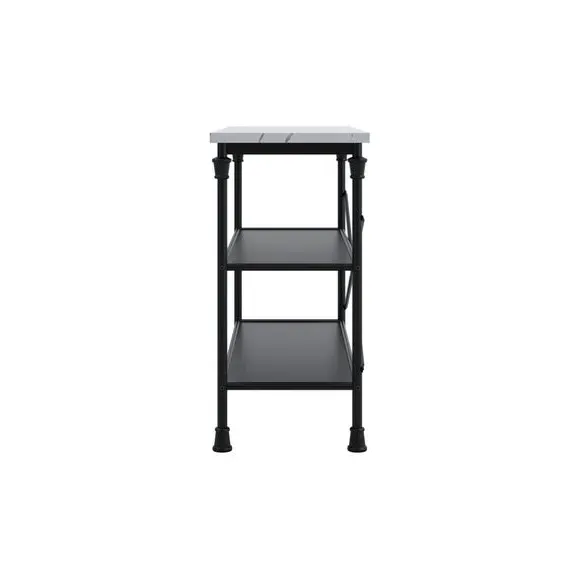 Console Table with Shelves - Black, Metal