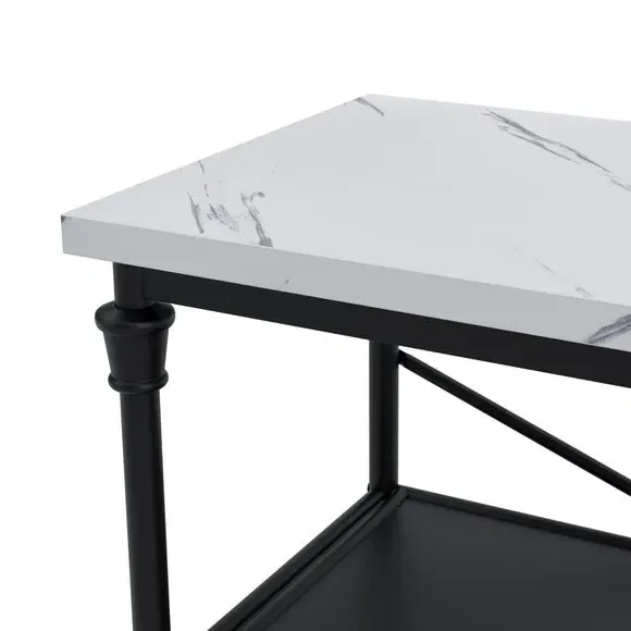 Console Table with Shelves - Black, Metal