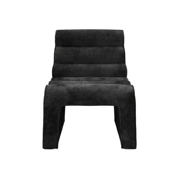 Contoured Accent Chair with Ribbed Design - Black