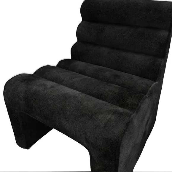 Contoured Accent Chair with Ribbed Design - Black