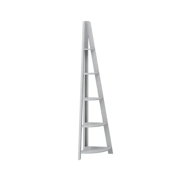 Corner Ladder Shelving Unit - Grey, MDF