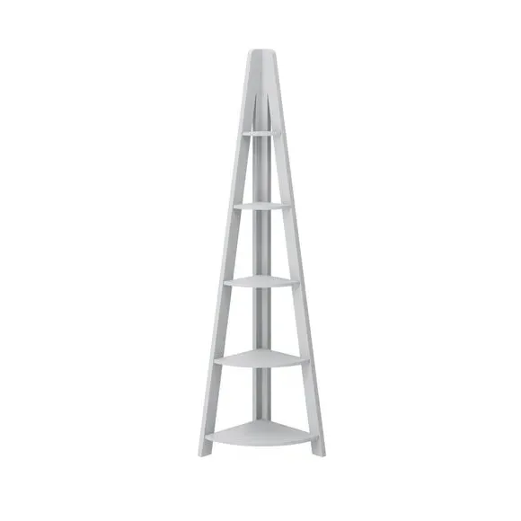 Corner Ladder Shelving Unit - Grey, MDF