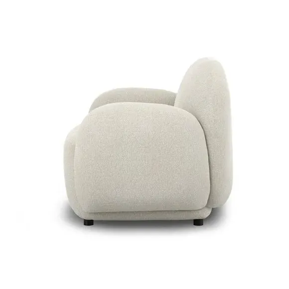 Curved Occasional Armchair - Bone, Fabric