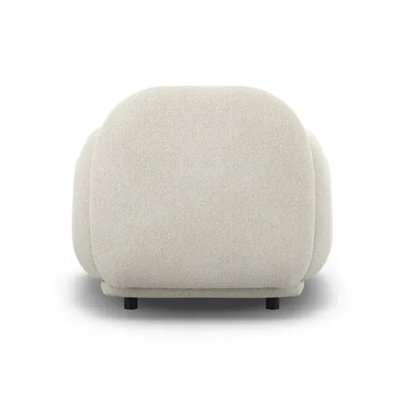 Curved Occasional Armchair - Bone, Fabric