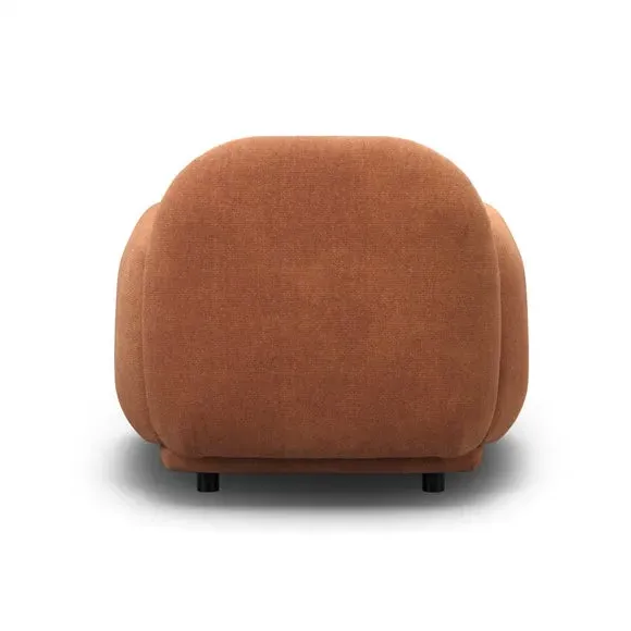 Curved Occasional Armchair - Rust, Fabric