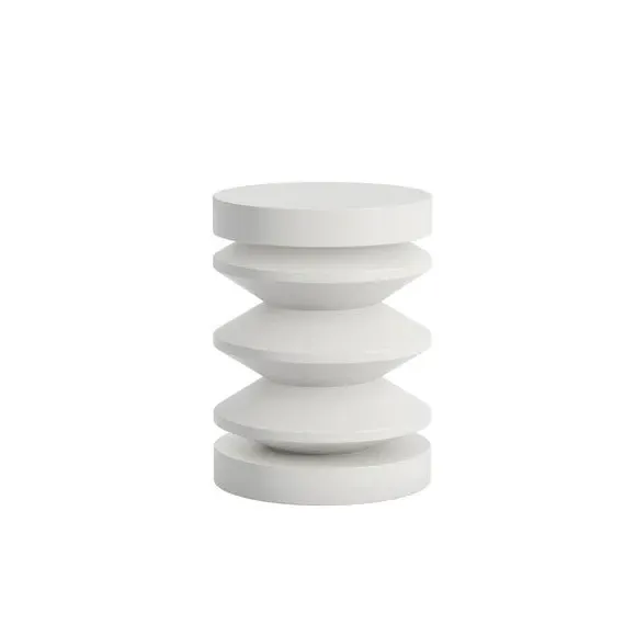 Curved Side Table - White, Wood
