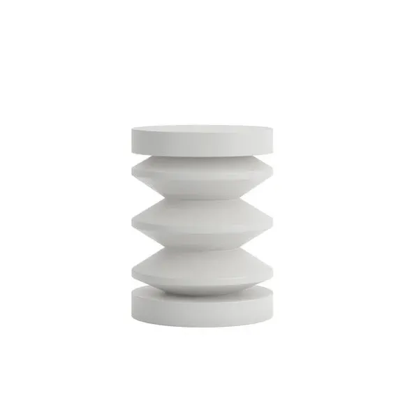 Curved Side Table - White, Wood