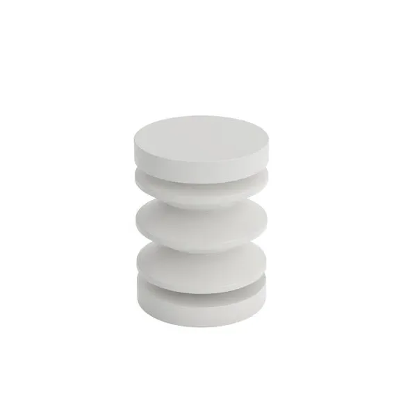 Curved Side Table - White, Wood