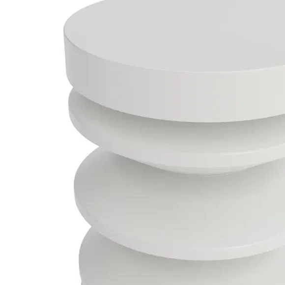 Curved Side Table - White, Wood