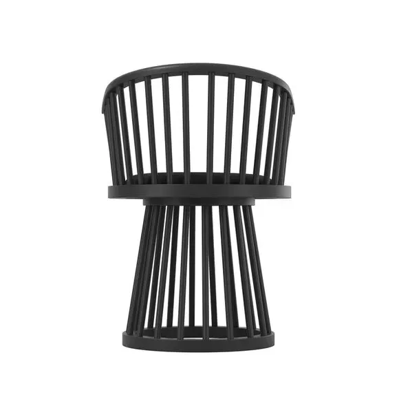 Dining Chair with Curved Back - Black, Velvet