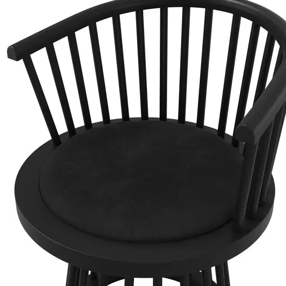 Dining Chair with Curved Back - Black, Velvet