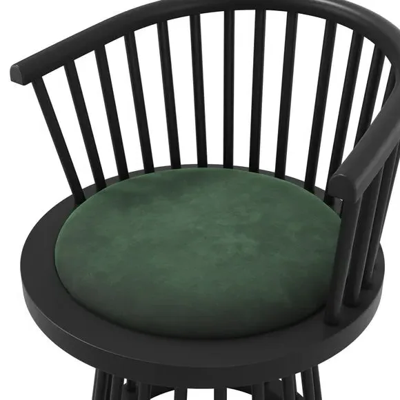 Dining Chair with Curved Back - Forest, Velvet