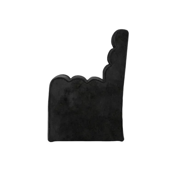 Dining Chair with Ribbed Design - Black, Chenille