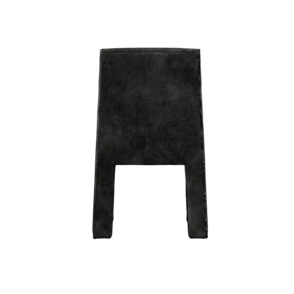 Dining Chair with Ribbed Design - Black, Chenille