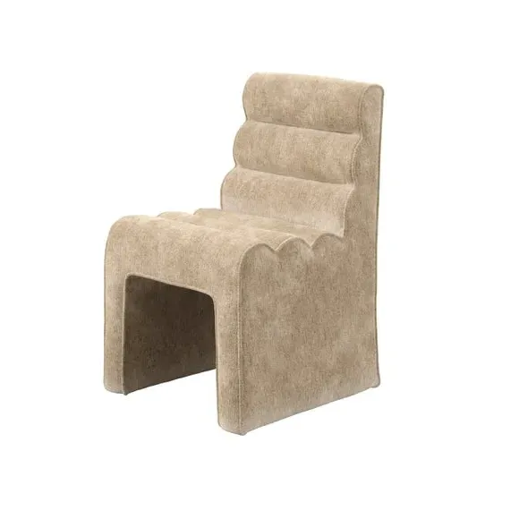 Dining Chair with Ribbed Design - Honey, Chenille