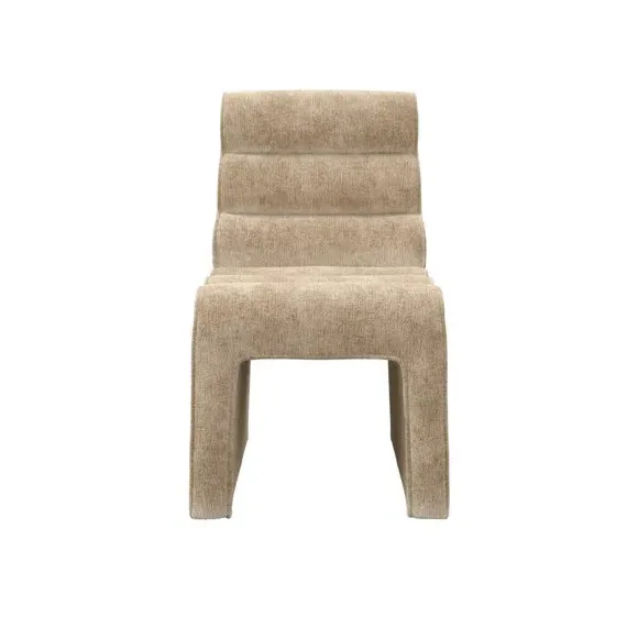 Dining Chair with Ribbed Design - Honey, Chenille