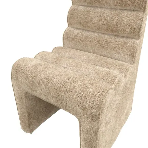 Dining Chair with Ribbed Design - Honey, Chenille