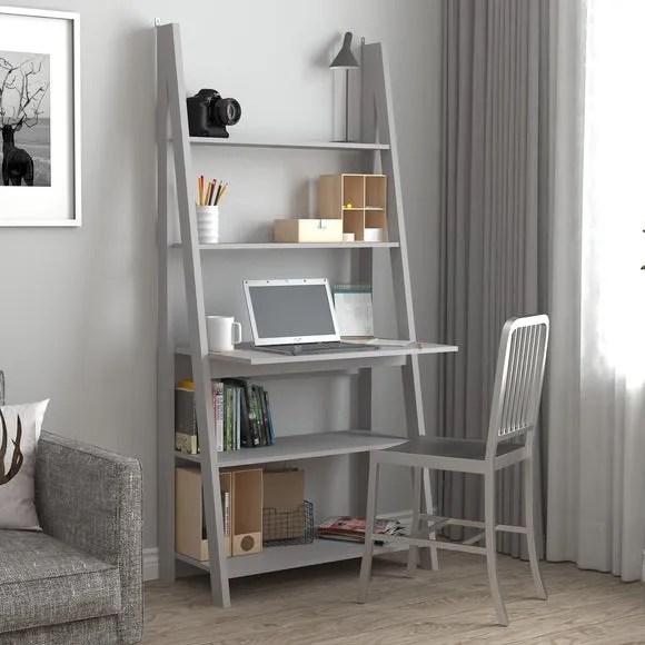 Ladder Desk with Storage - Grey, MDF image