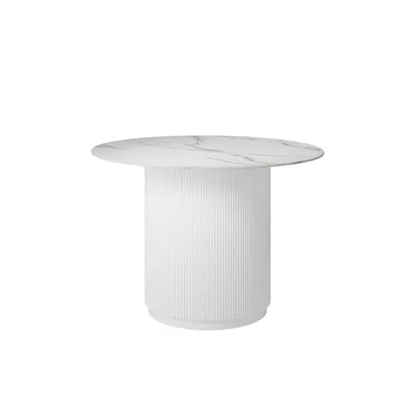 Round Dining Table - White, Sintered Stone