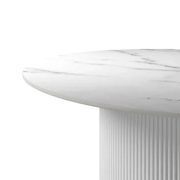 Round Dining Table - White, Sintered Stone