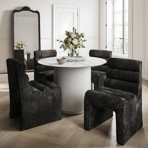 Round Dining Table - White, Sintered Stone