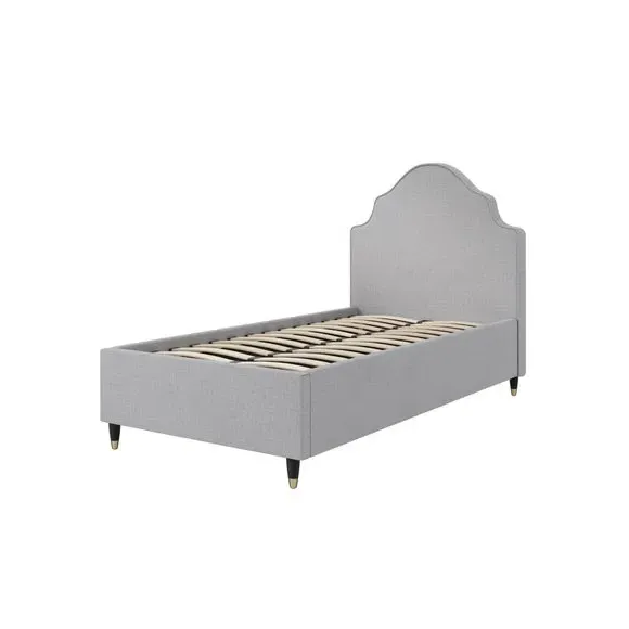 Upholstered Bed Frame - Light Grey, Linen