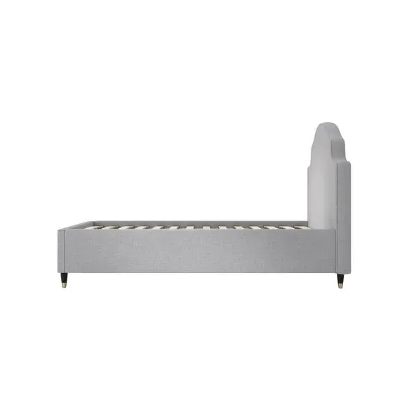 Upholstered Bed Frame - Light Grey, Linen