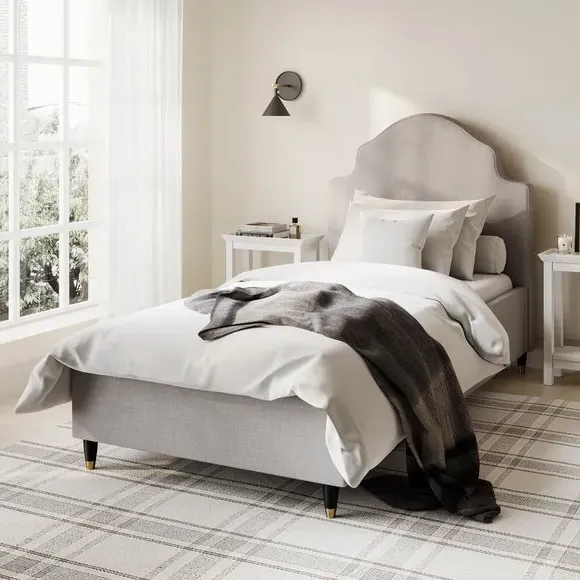 Upholstered Bed Frame - Light Grey, Linen