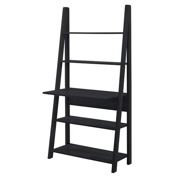 Ladder Desk with Storage - Black, Particleboard image