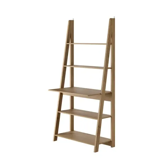Ladder Desk with Storage - Oak, Particleboard