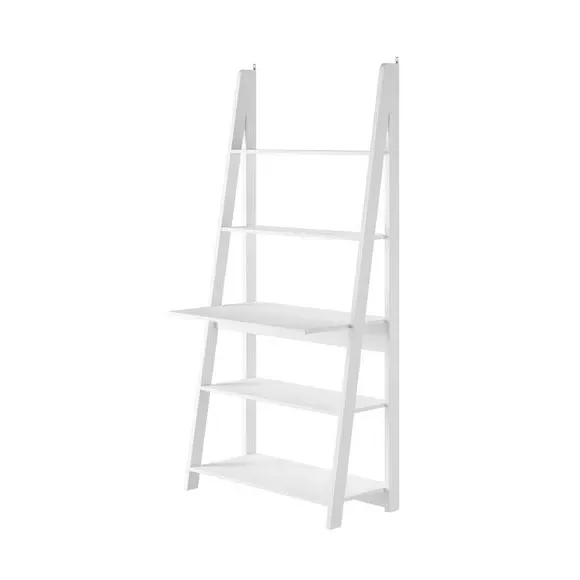 Ladder Desk with Storage - White, Particleboard