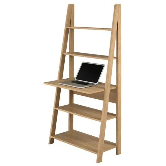Ladder Desk with Storage - White, Particleboard