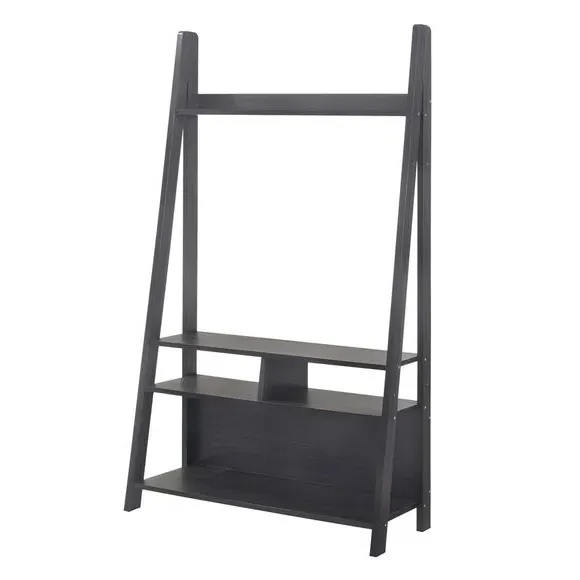 Ladder TV Unit with Storage - Black, Particleboard image