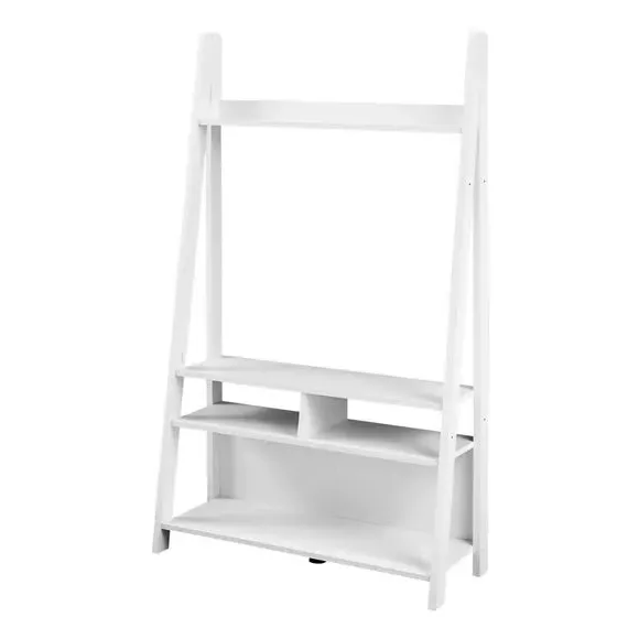Ladder TV Unit with Storage - White image