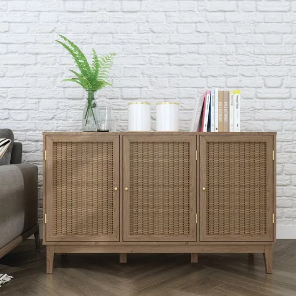Large Sideboard with Rattan Fronts - Wood image