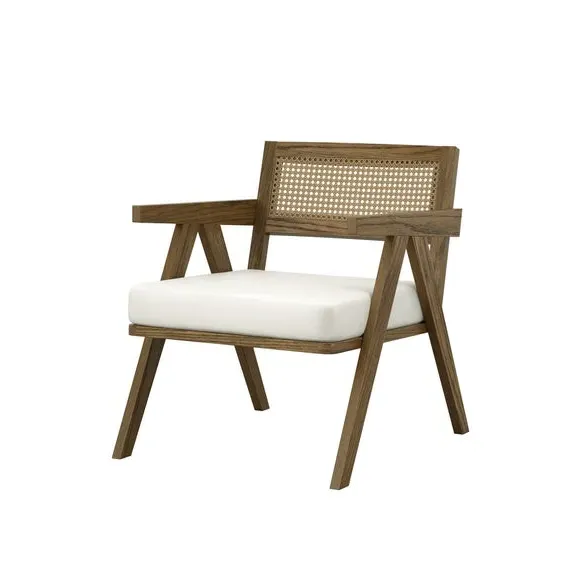 Occasional Armchair with Cushion - Ecru, Fabric