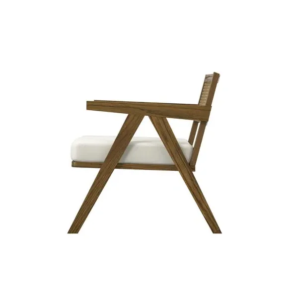 Occasional Armchair with Cushion - Ecru, Fabric